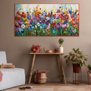 Modern paintings "Flowery Colors" with frame pictures living room