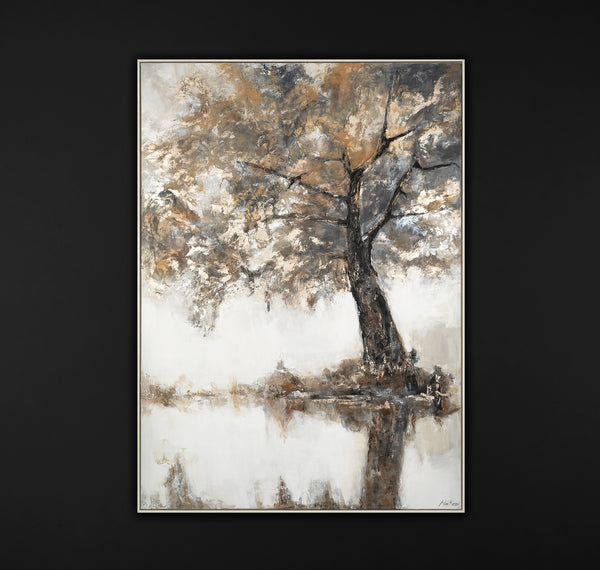 Handmade acrylic painting with frame "Lyrical tree"