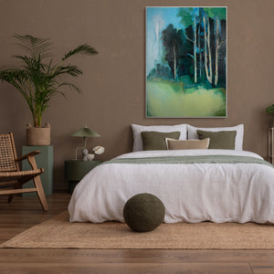 Framed forest acrylic painting "Quiet forest"