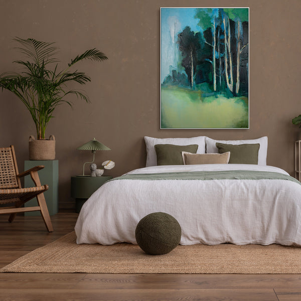 Framed forest acrylic painting "Quiet forest"