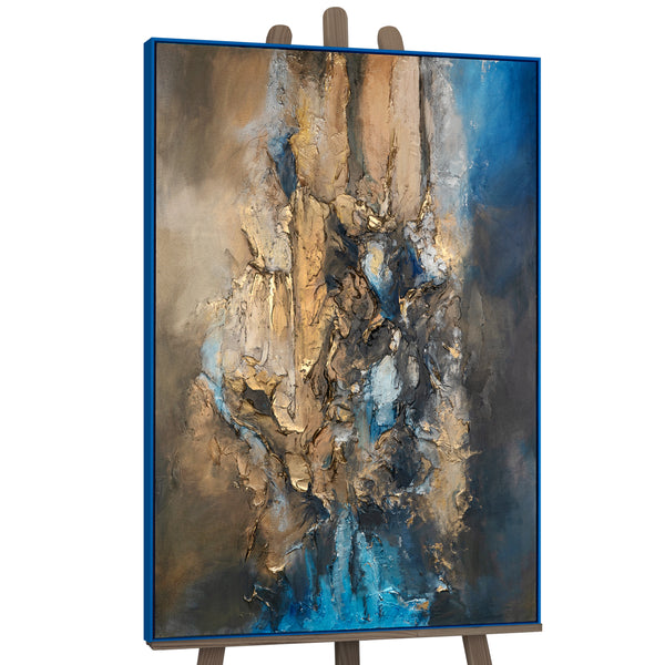 Luxury Gold Painting "Golden Flow" – Modern Textured Canvas Wall Art