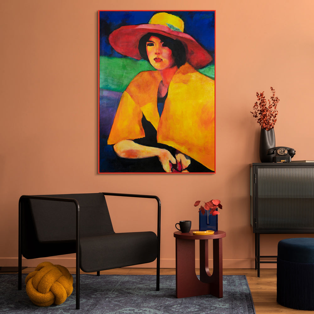 Framed acrylic painting on canvas "Femininity"