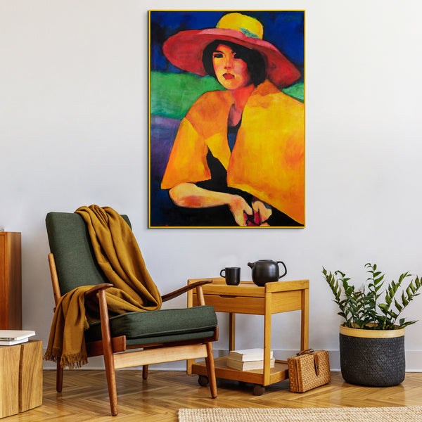 Framed acrylic painting on canvas "Femininity"