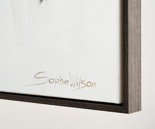 Abstract painting on canvas with frame "Urban rhythms"