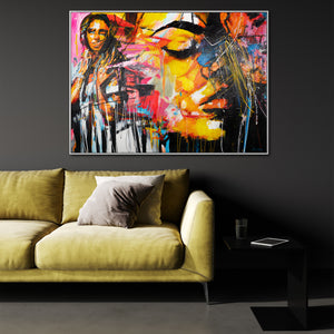 Pictures on canvas "Symphony of Colors" with frame wall decoration living room