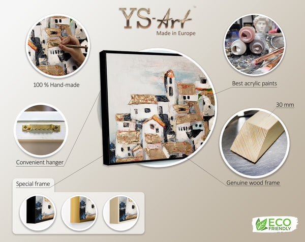 Strukturierte Oberfläche Acrylmalerei Beige Gold Nahaufnahme