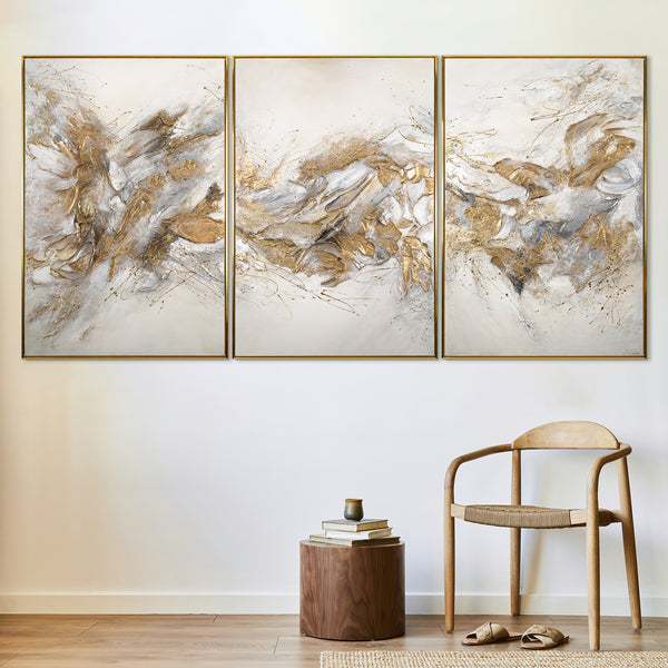 Framed triptych wall art "Sparkling shades"