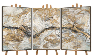 Triptych art with grey frame "Abstract Patterns"