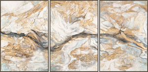 Abstract Patterns Triptych – Modern Hand-Painted Canvas 240x120 cm