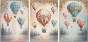 Acryl Triptychon “Luchtige Dromen” – Dromerige kinderkamer wanddecoratie 180x120 cm