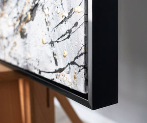 Monochrome Acrylic Painting with Frame "Two Faces" – Emotional Wall Art on Canvas
