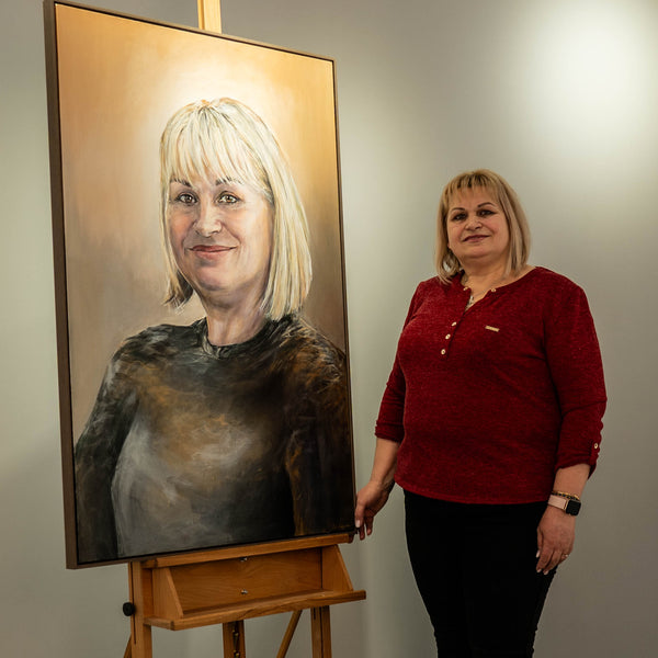 Custom Hand-Painted Portrait – Personalized Acrylic Art on Canvas from Your Photo