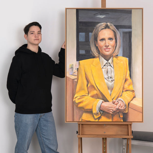 Custom Hand-Painted Portrait – Personalized Acrylic Art on Canvas from Your Photo