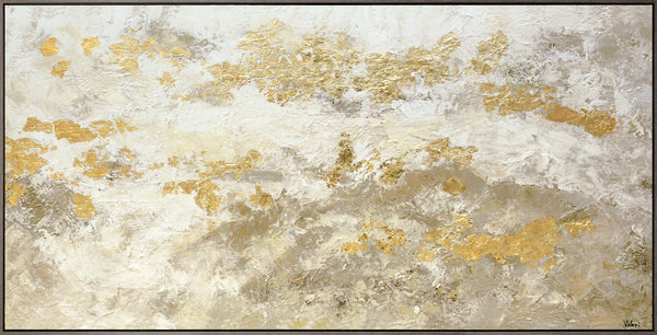 Gold abstract painting with frame "Shine gold"