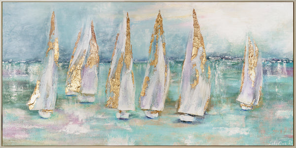 Artwork for living room with frame "Sailboats"