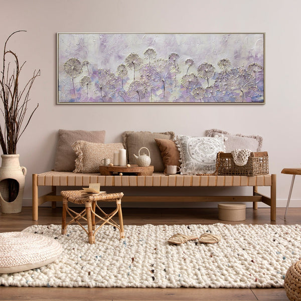 Flower Pictures Painted "Beginning of Spring" Acrylic Painting with Frame