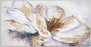 Framed floral wall decor "Golden peony"