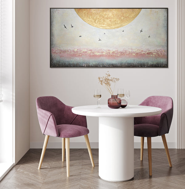 Framed acrylic painting on canvas "Energy of sun"