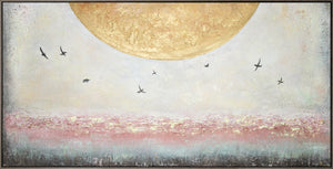 Textured canvas wall art with frame "Energy of sun"