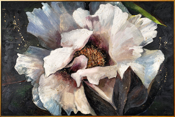 Large framed floral painting "Peonies II"