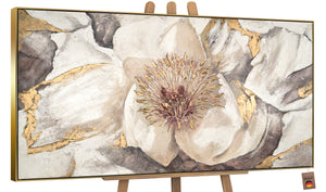 Hand-painted floral painting on canvas "Malve"