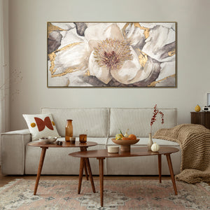 Hand-painted floral painting on canvas "Malve"