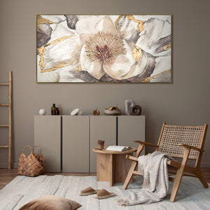 Hand-painted floral painting on canvas "Malve"