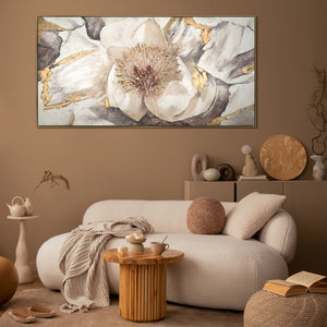 Hand-painted floral painting on canvas "Malve"