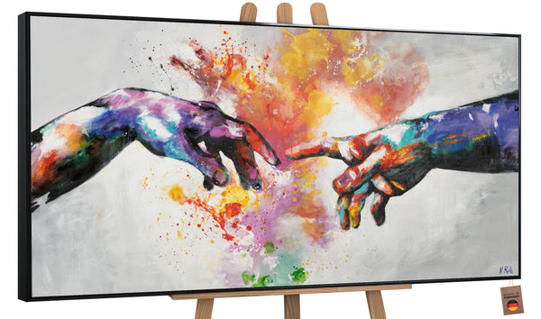 Modern artwork: hand painted wall art canvas "Galactic"