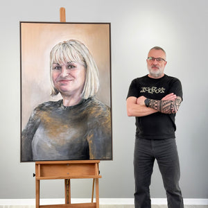 Custom Hand-Painted Portrait – Personalized Acrylic Art on Canvas from Your Photo