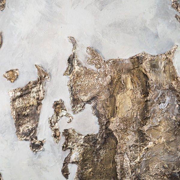 Round Luminous Painting "Golden Earth" modern art