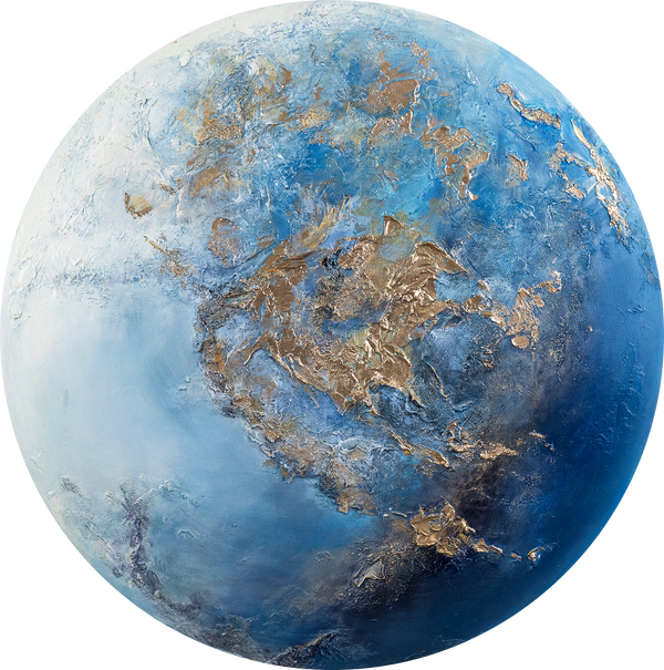 Painting with glow in the dark paint "Neptune"