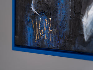 Modern light up wall art with frame "Stock exchange"