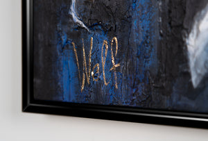 Modern light up wall art with frame "Stock exchange"