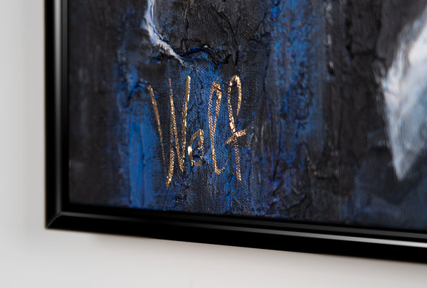 Modern light up wall art with frame "Stock exchange"