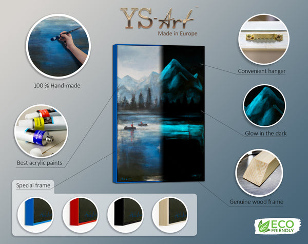 Glow in the dark wall decor with frame "Forest Horizons"