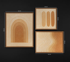 Strukturpaste Bilder set mit Rahmen Skandinavische handgemalt Kunst