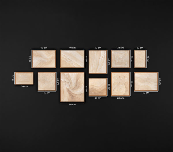 Luxus Beige Bilder Wohnzimmer Modern | Handgemaltes Wandbilder Set mit Rahmeb