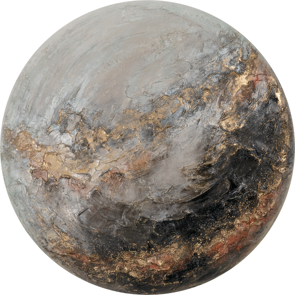 Modern Abstract Wall Art "Enigma" – Textured Round Canvas with Gold and Earth Tones