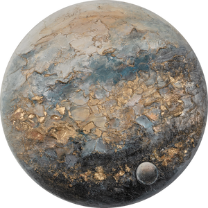 Modern Gold Wall Art "Orbis" – Round Hand-Painted Acrylic Canvas