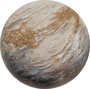 Modern Abstract Round Painting "Iridium" – Textured Wall Art for Office or Home