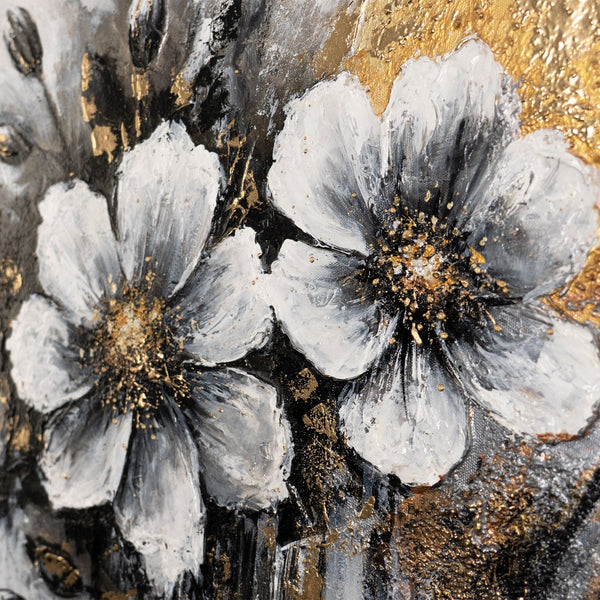 "The Glow of Colors" Acrylic Art – Canvas Painting and Black and White Abstract Art 115x50cm