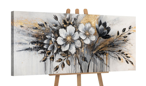 "The Glow of Colors" Acrylic Art – Canvas Painting and Black and White Abstract Art 115x50cm