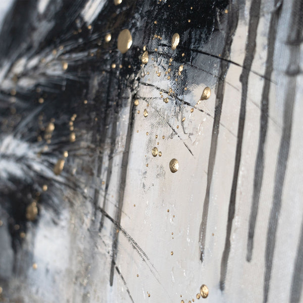"Thorns" Acrylic Art – Canvas Painting and Black and White Abstract Art 115x50cm
