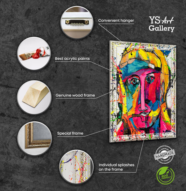 Handmade Paintings on Canvas with Frame "Emotions of Light"