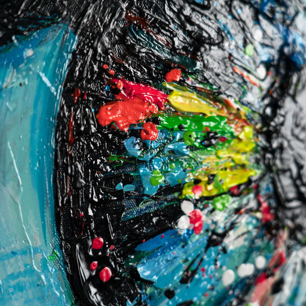Abstract art painting with frame “The energy of the gaze”