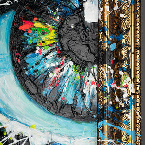 Abstract art painting with frame “The energy of the gaze”