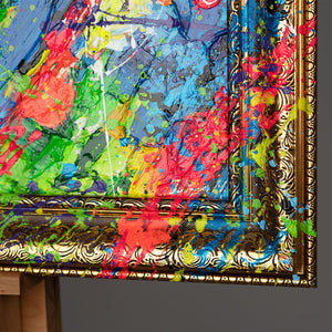Abstract art painting with frame “The energy of the gaze”