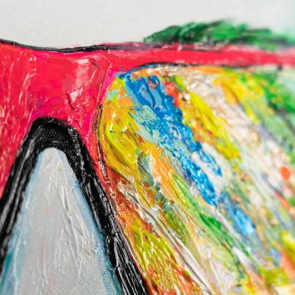 Abstract Modern Handmade Paintings on Canvas with Frame "The Myth of Neon"