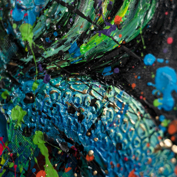 Abstract Modern Handmade Paintings on Canvas with Frame "The Myth of Neon"